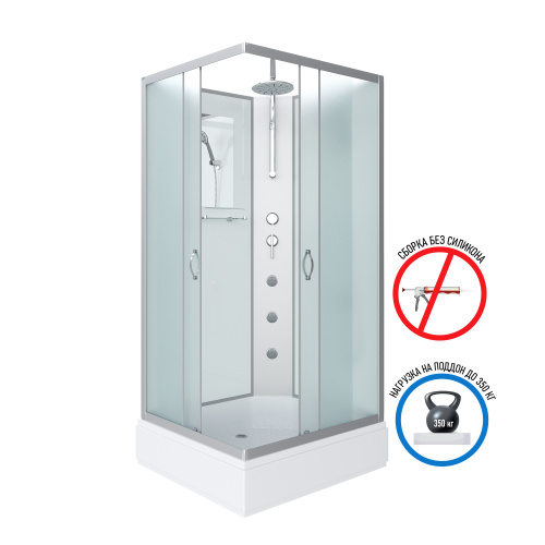 Душевая кабина Niagara Classic 339844QBKTG 90х80 прямоугольная без крыши ориентация универсальная - фото 2